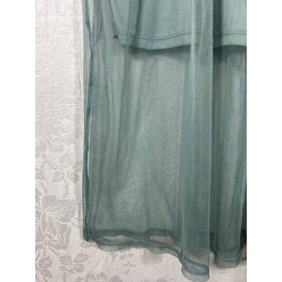 Xhilaration Midi Dress Small Green Embroidered Sheer Fairy Cottagecore Whimsy - Picture 2 of 12